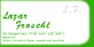 lazar froschl business card